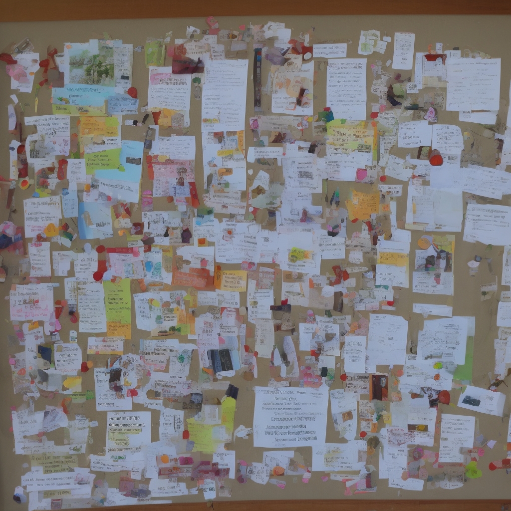 Community noticeboard with events posted and local information